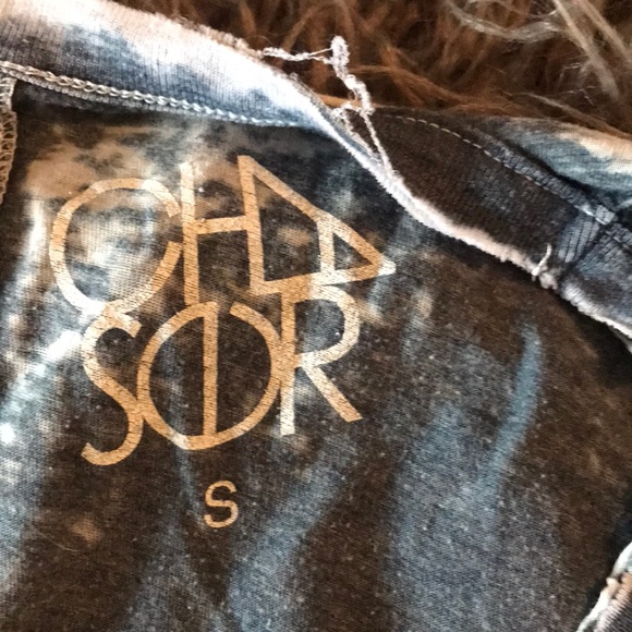 Chaser 3/4 blue sheer top - Picture 2 of 2